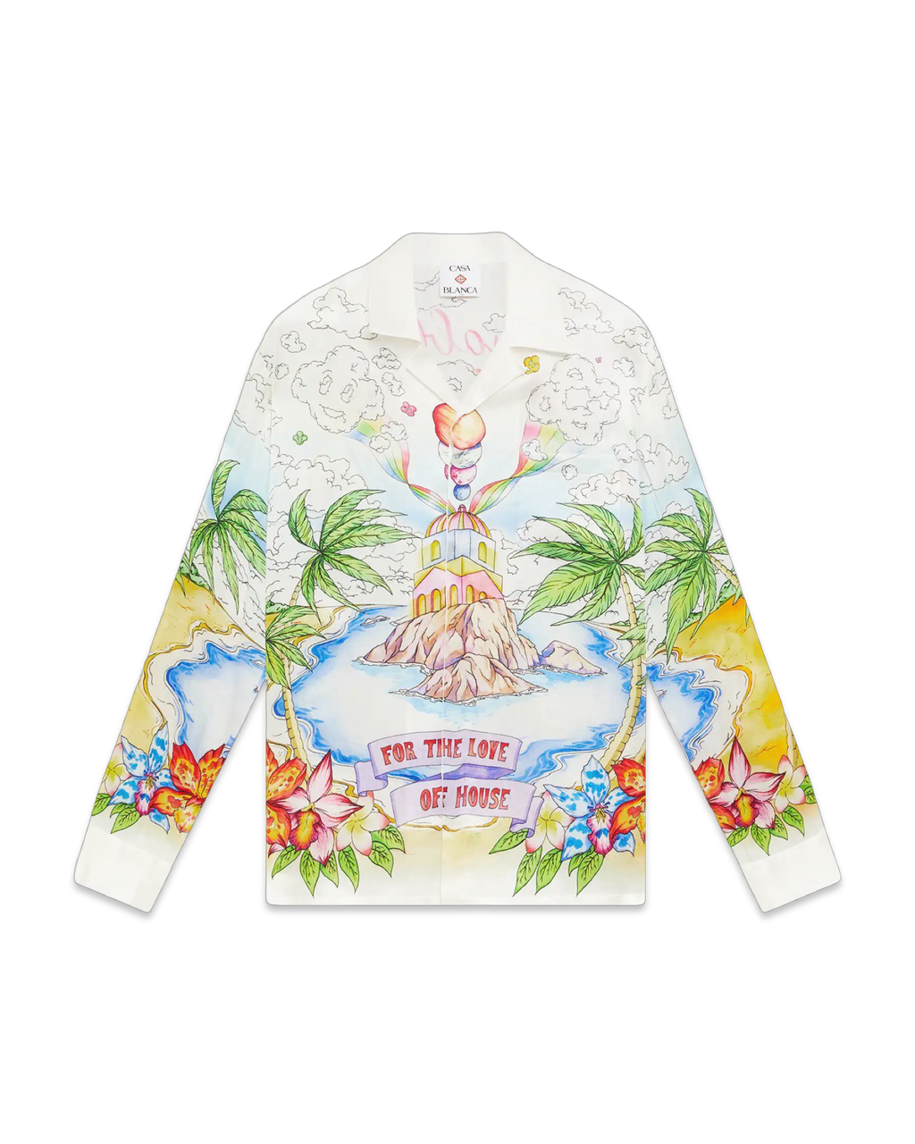 Casablanca Better Days Long Sleeve Silk Shirt