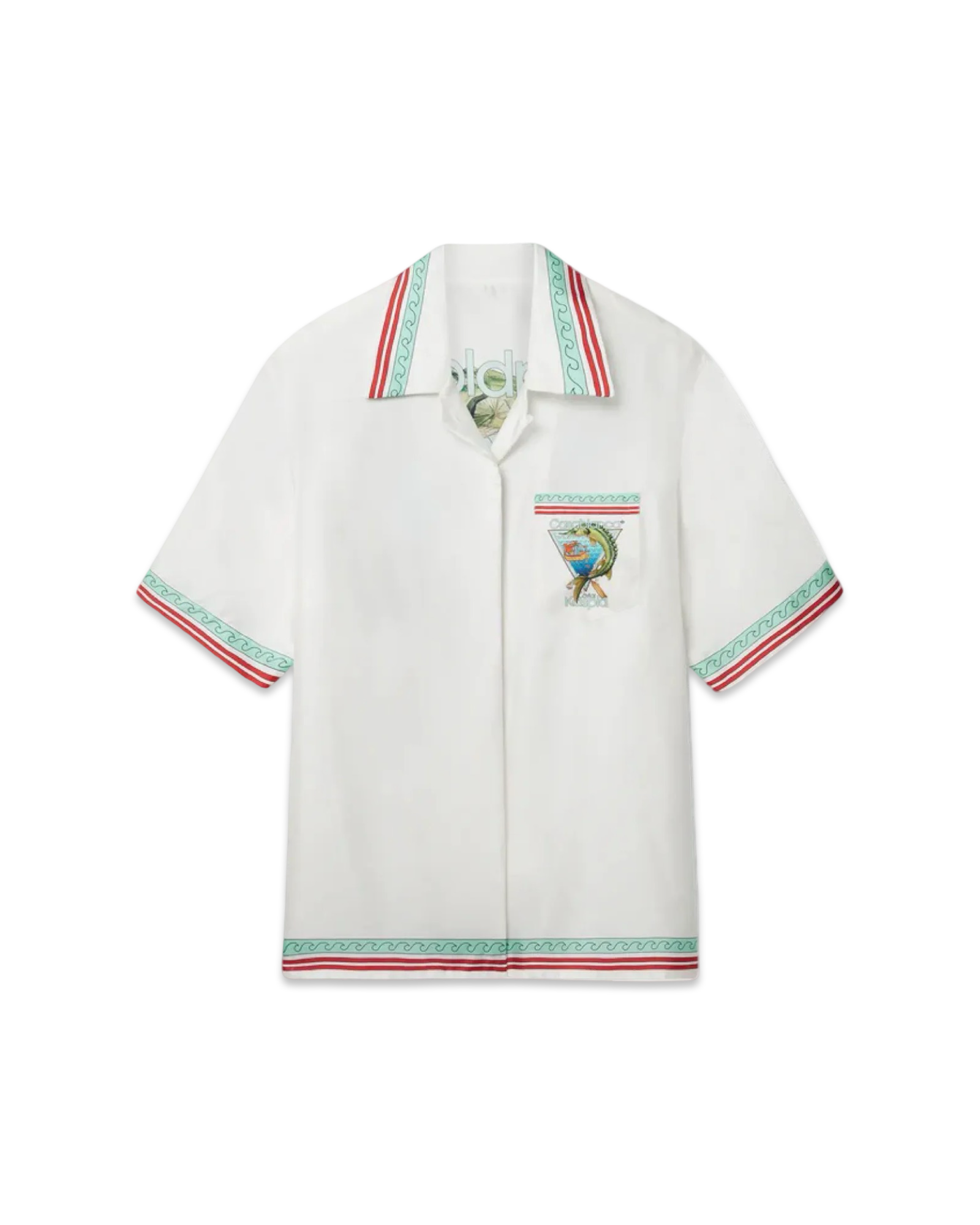 Casablanca Caviar Kaspia Cuban Collar Silk Shirt