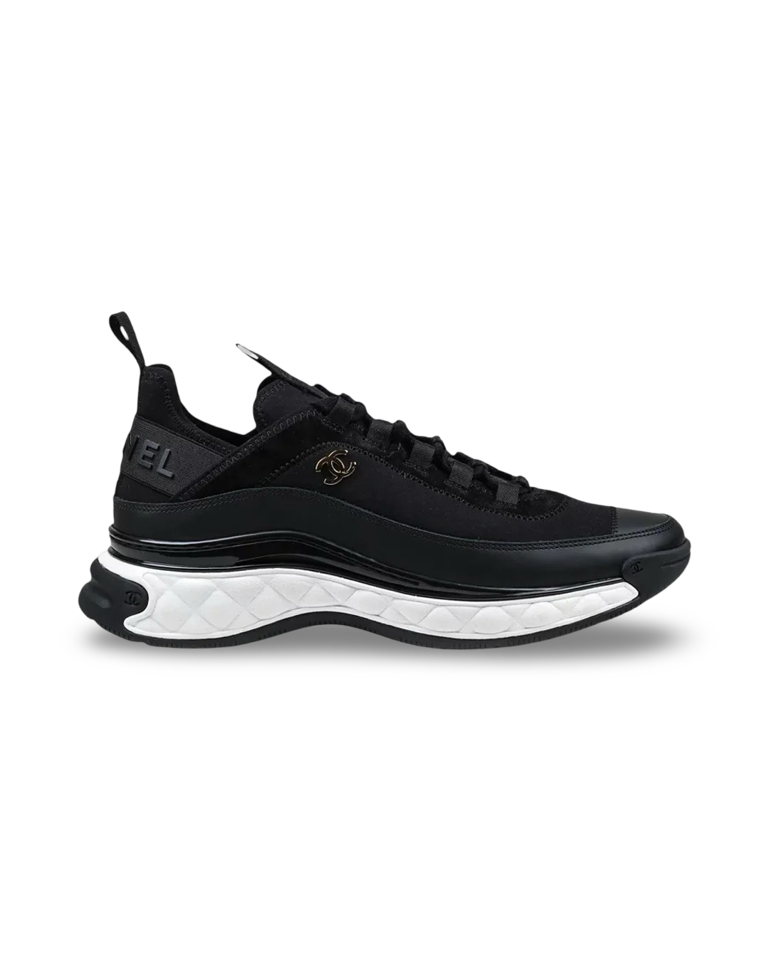 Chanel Trainer 'Velvet Calfskin & Mixed Fibers Black'