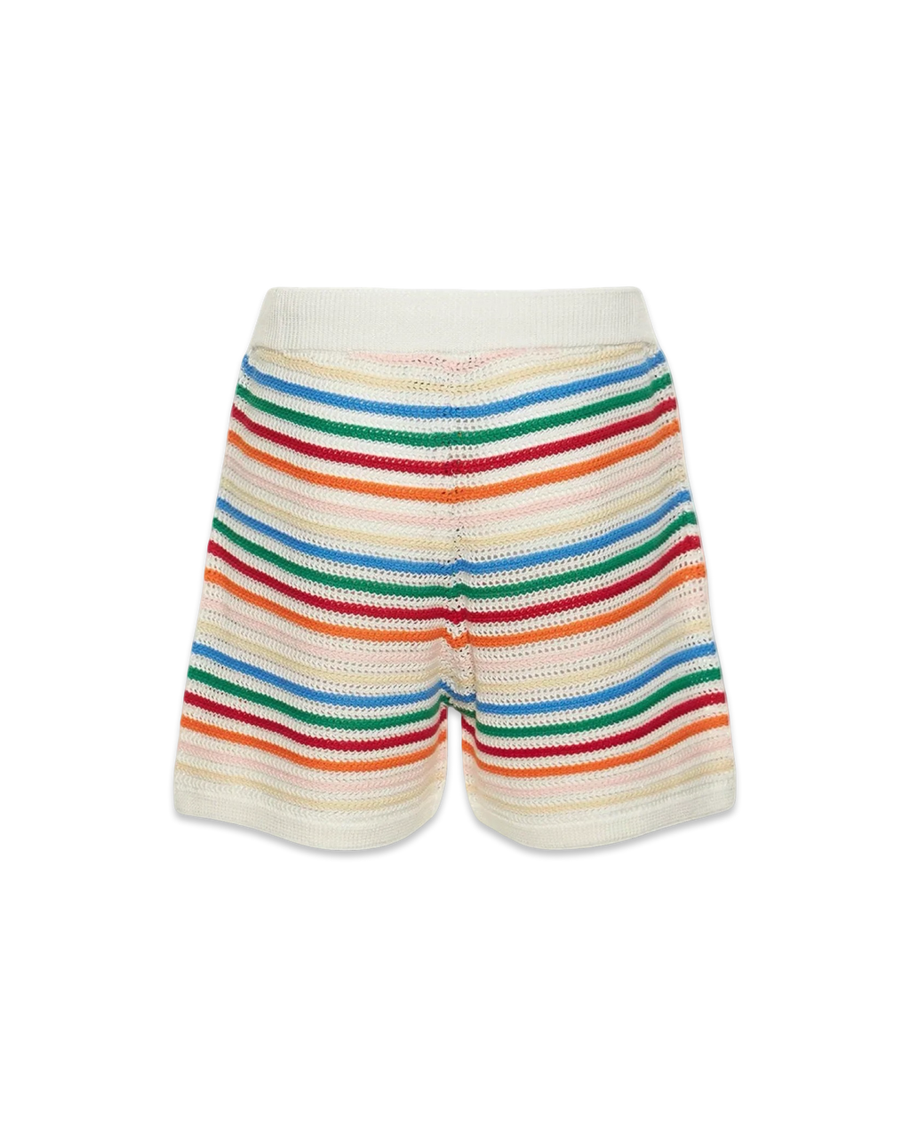Casablanca Rainbow Striped Crochet Shorts