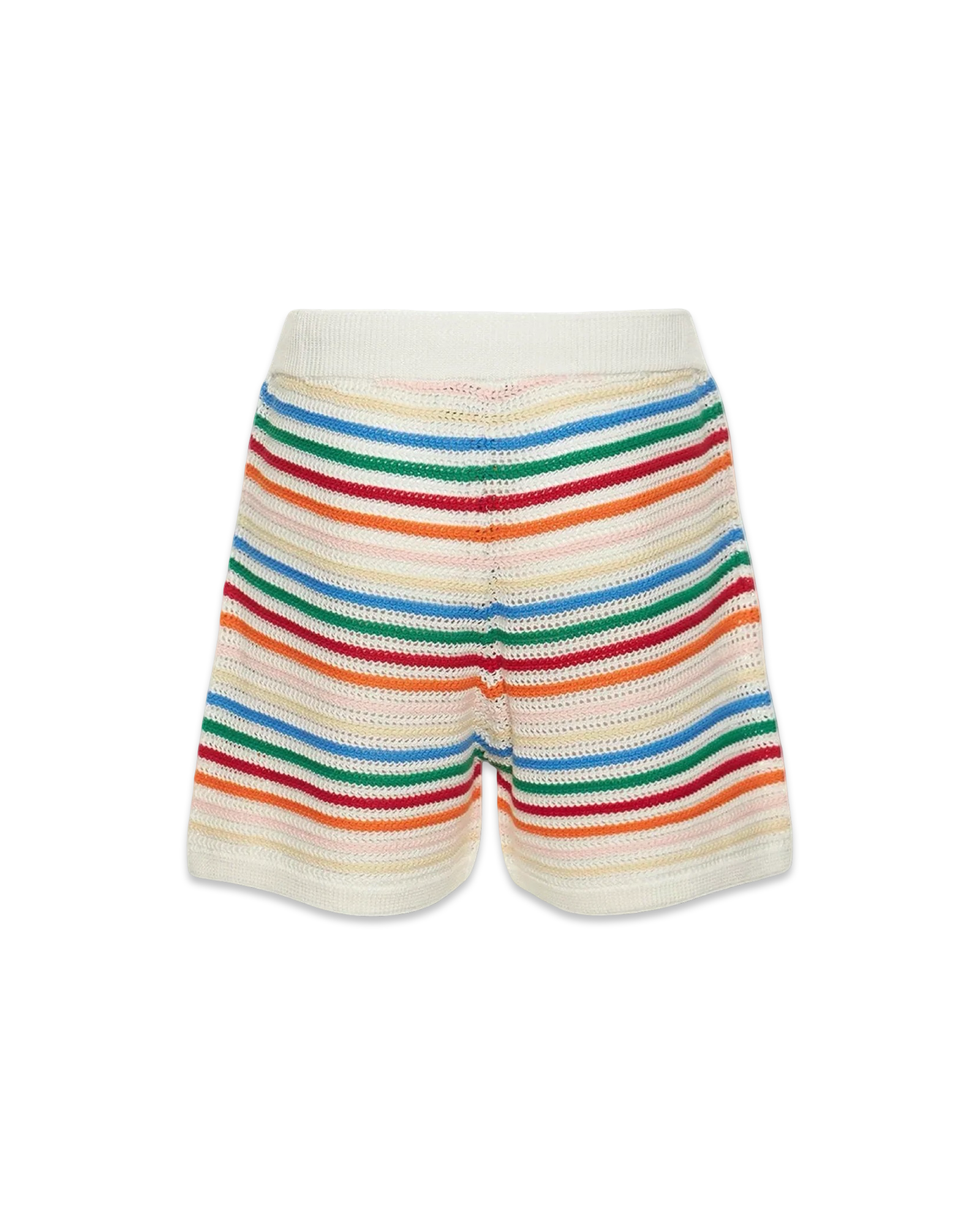 Casablanca Rainbow Striped Crochet Shorts