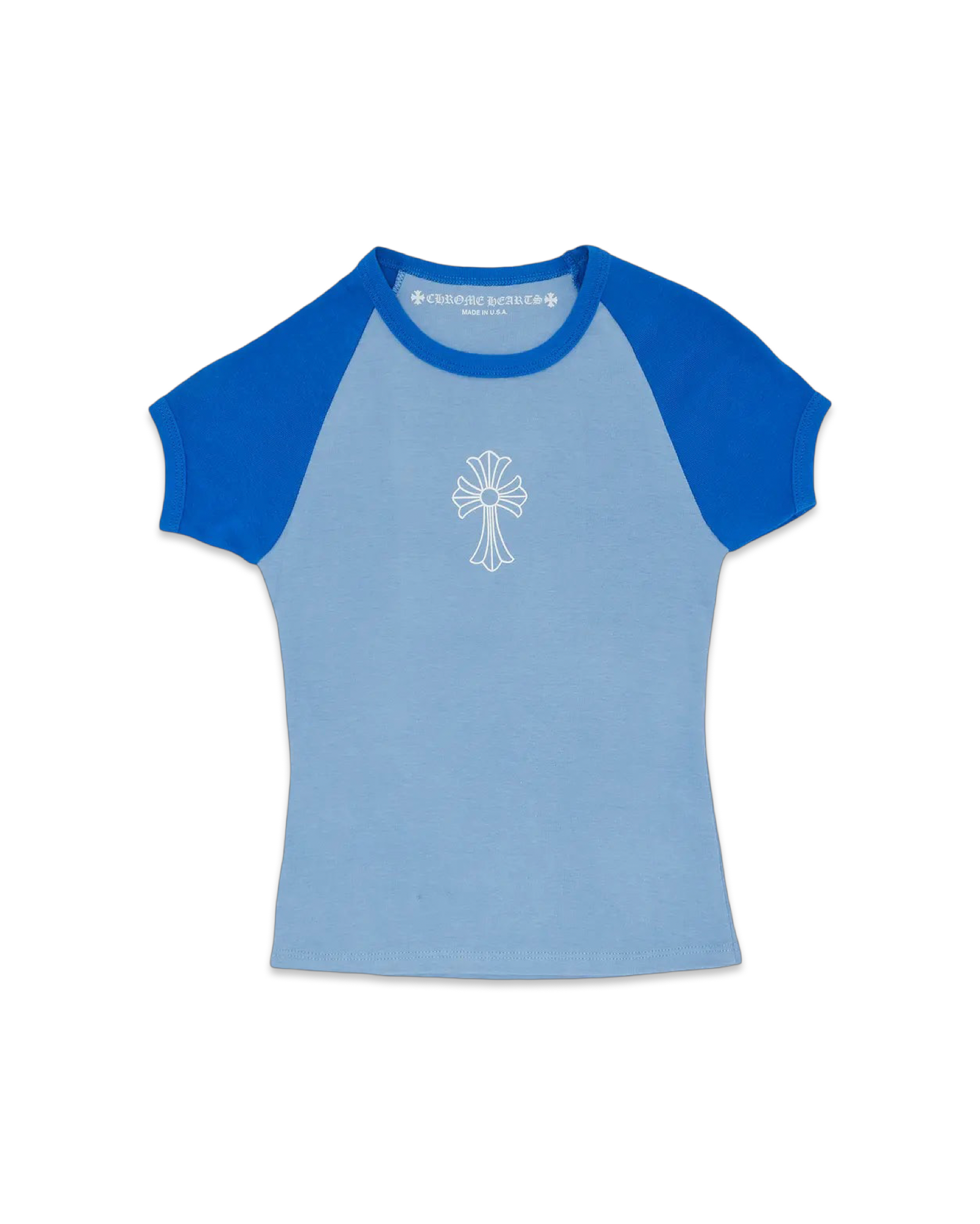 Chrome Hearts Cemetery Cross Baseball Baby T-Shirt 'Blue'