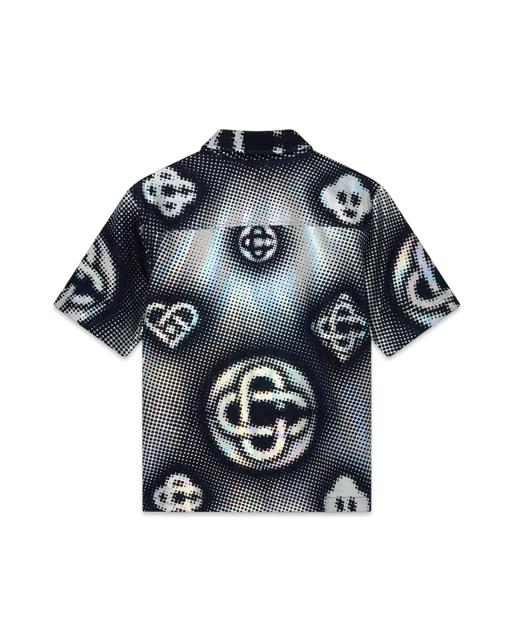 Casablanca Pearlescent Monogram Short Sleeve Denim Shirt