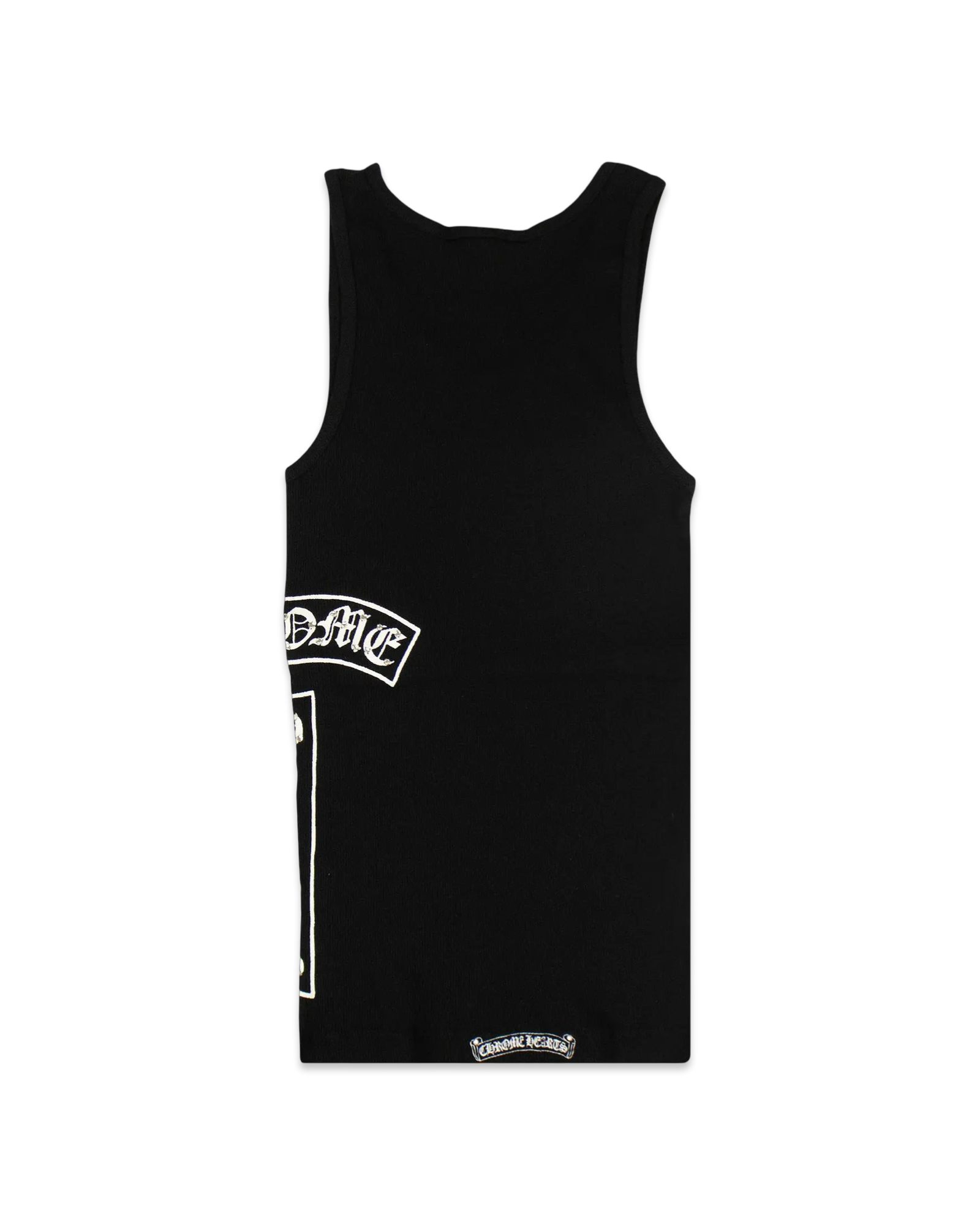 Chrome Hearts Ribbed Swarovski Crystal Side Logo Tank Top 'Black'