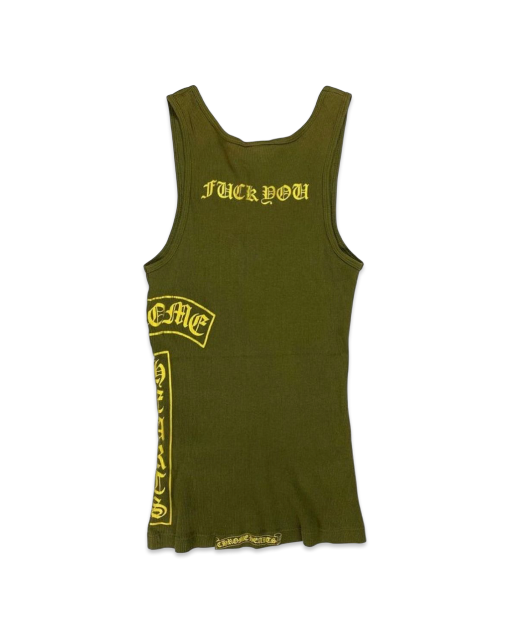 Chrome Hearts Ribbed Swarovski Crystal Side Logo Tank Top 'Green'
