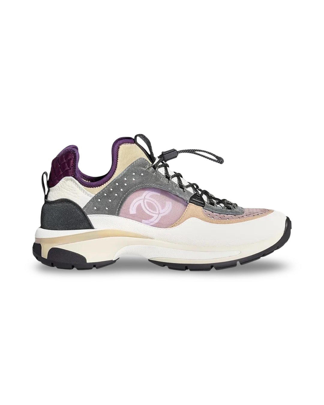 Chanel CC Logo Sneaker 'White Grey Purple'