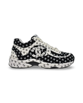 Chanel CC Logo Sneaker 'Black/White Suede'
