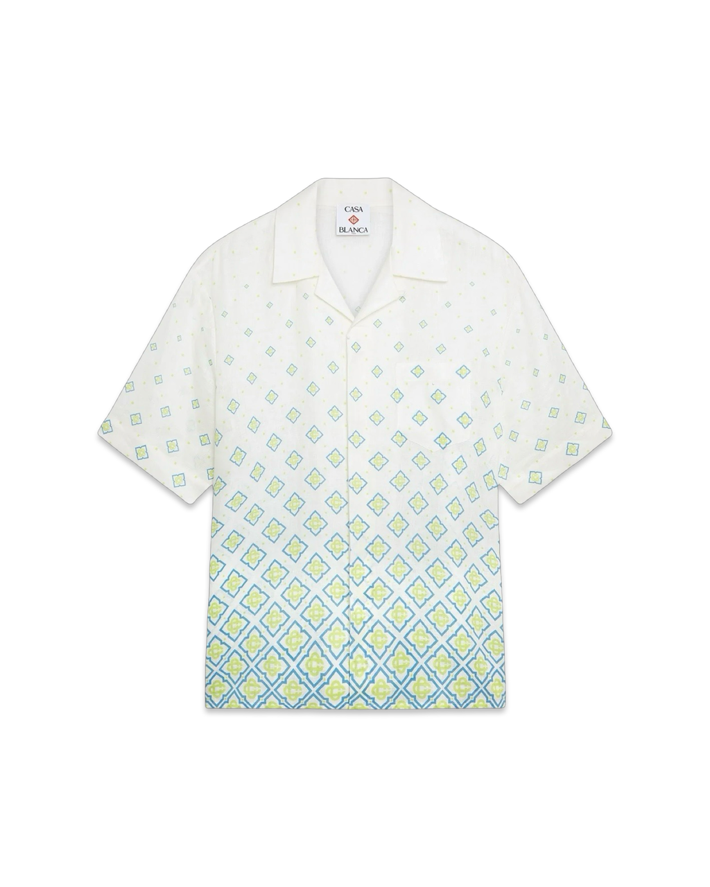 Casablanca Degrade Monogram Short Sleeve Linen Shirt