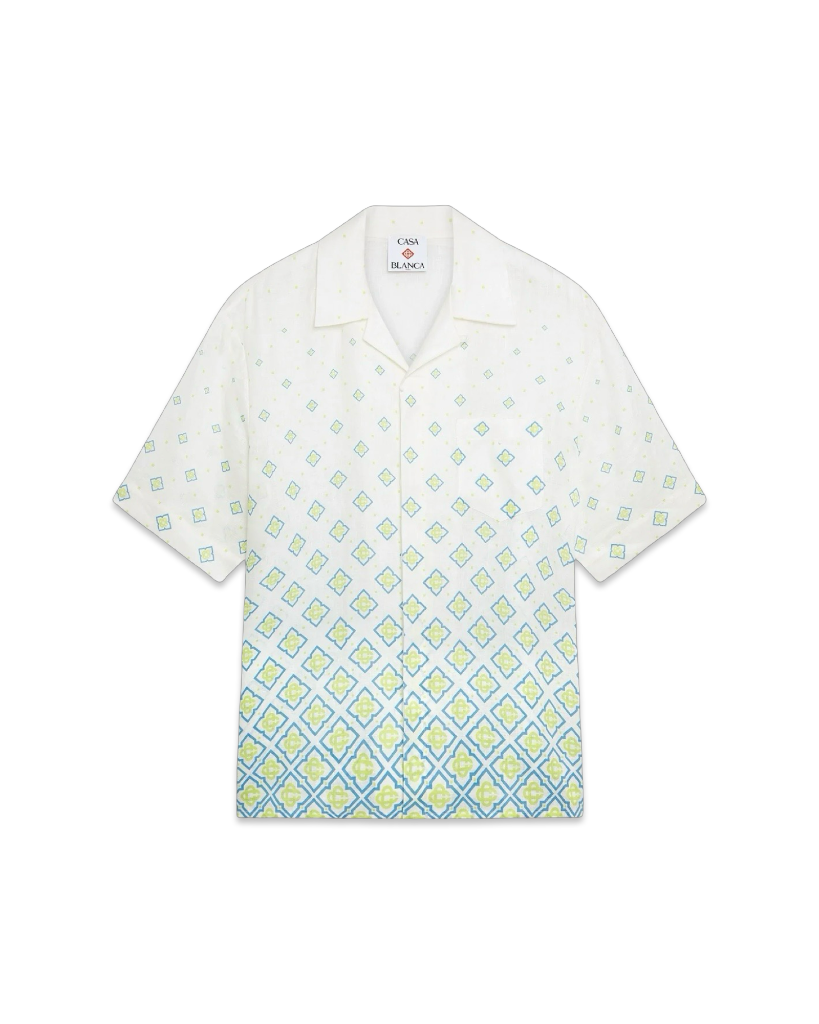 Casablanca Degrade Monogram Short Sleeve Linen Shirt