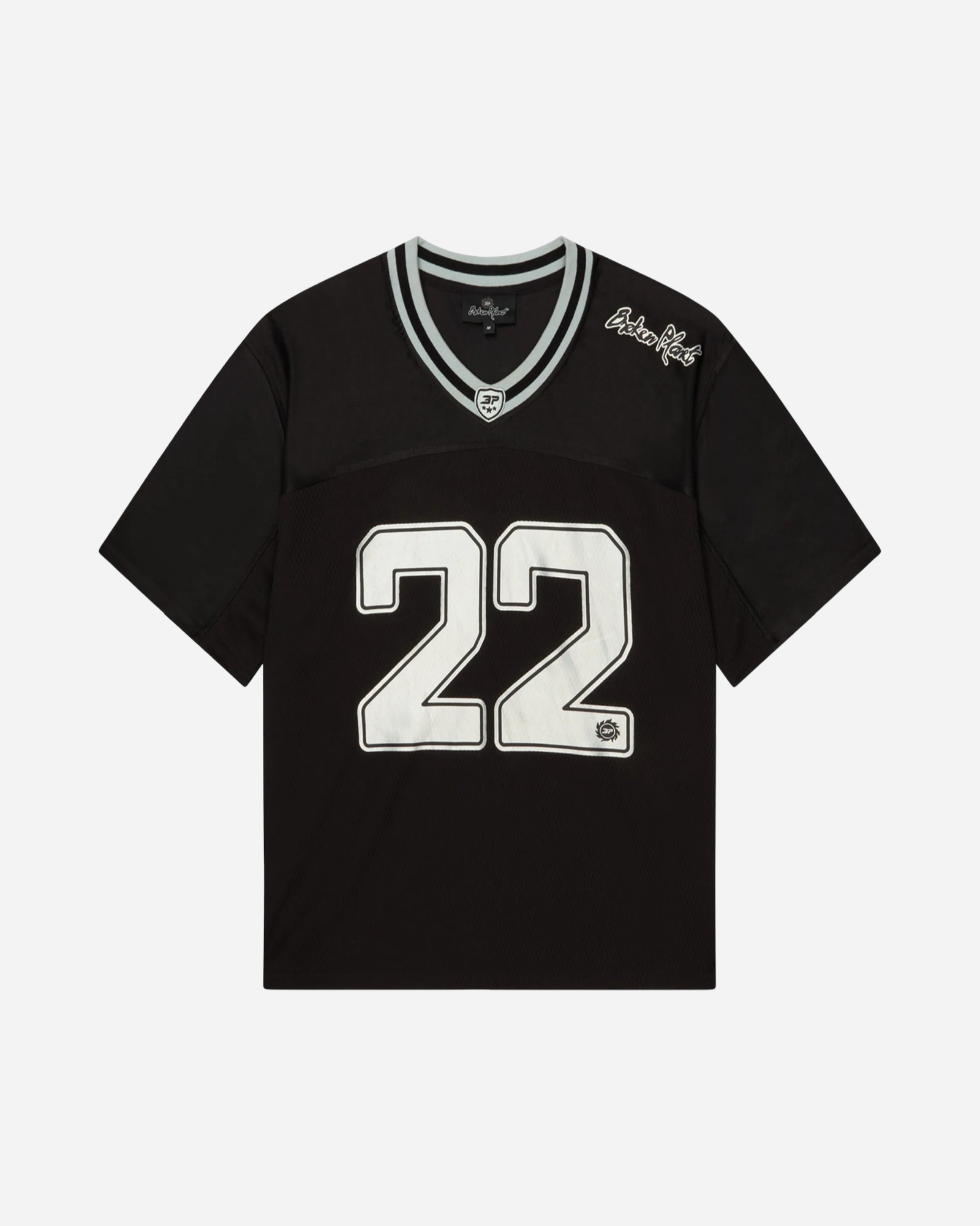 Broken Planet Football Jersey 'Black/Silver'
