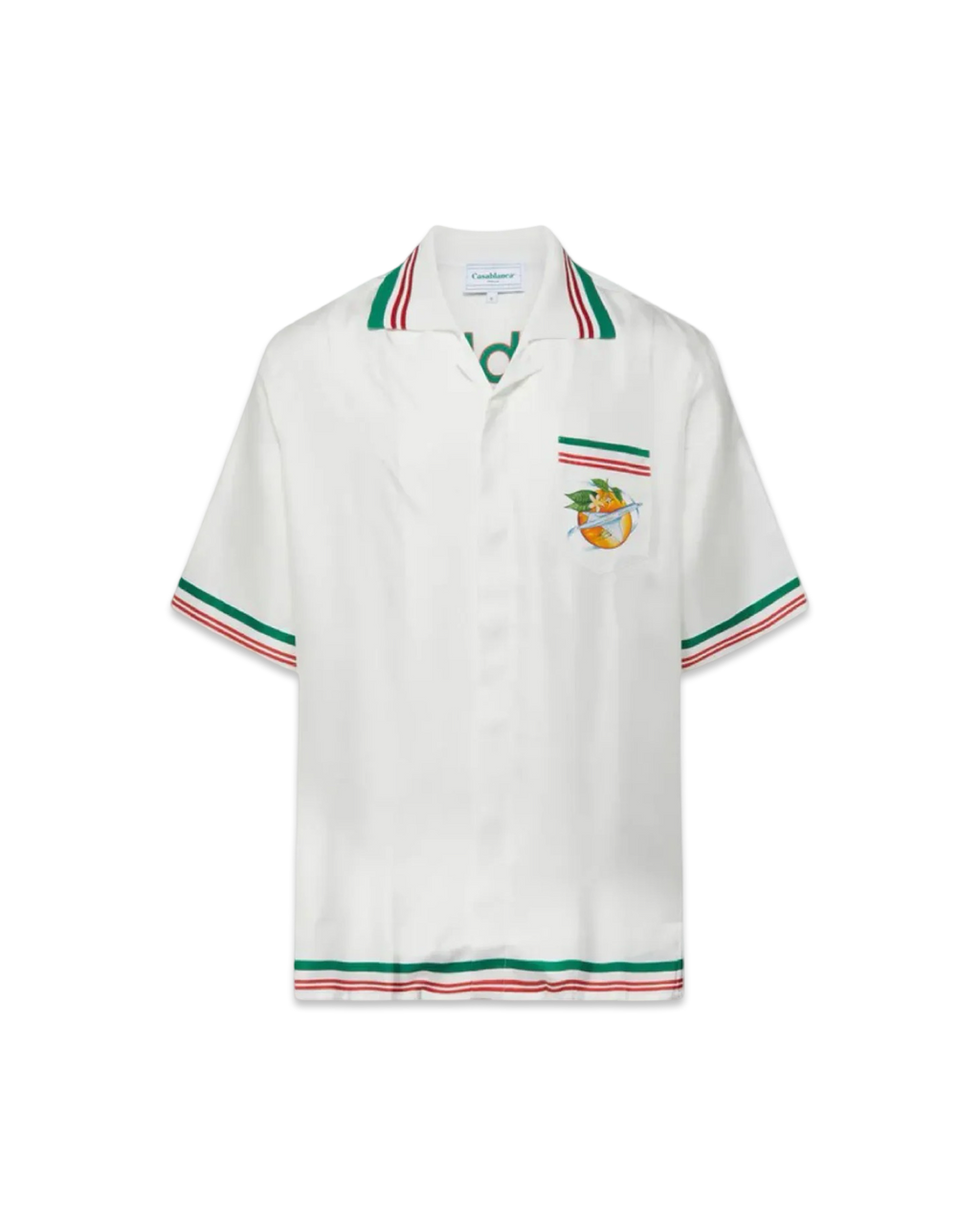 Casablanca Orbite Au Tour De L'Orange Silk Shirt