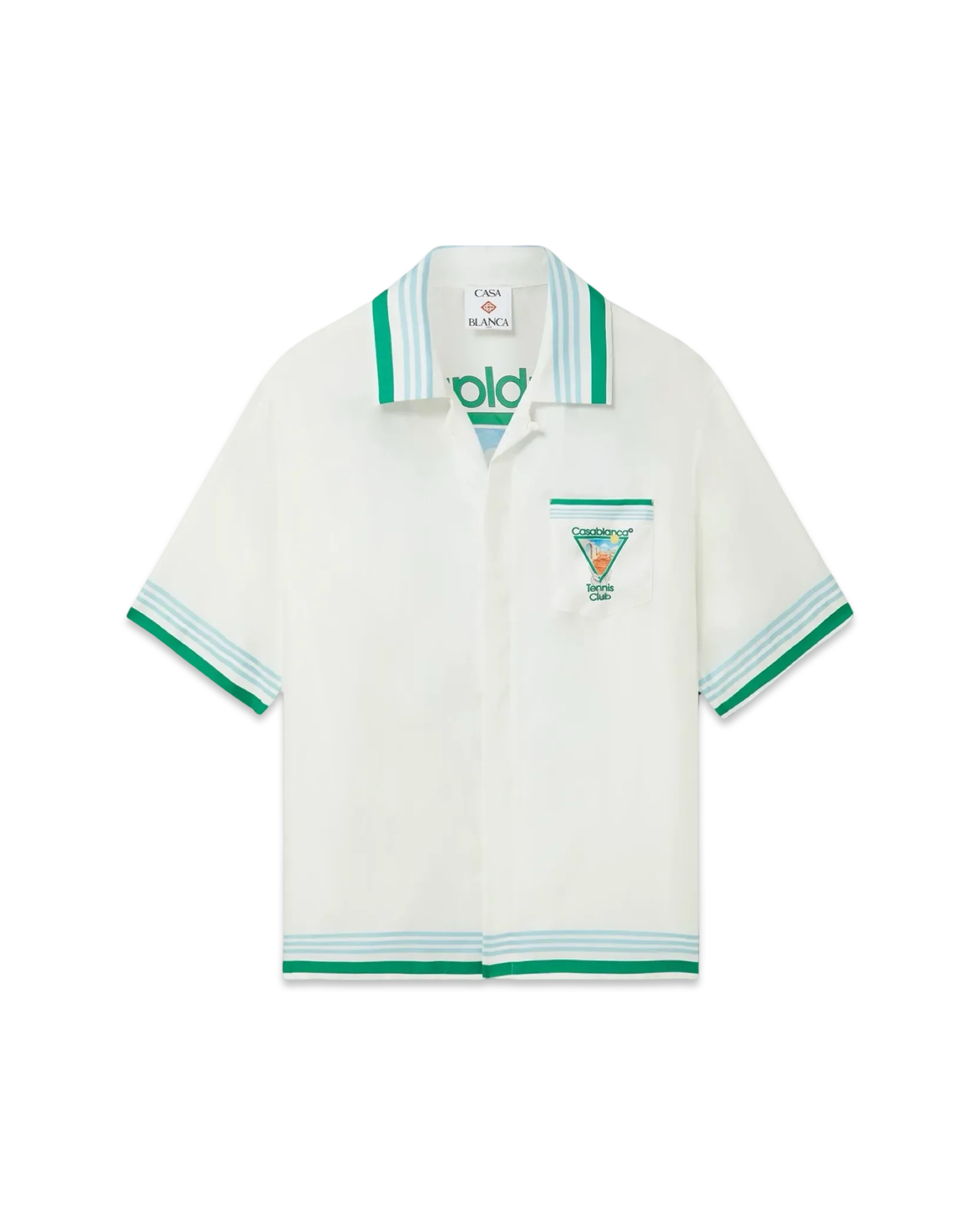 Casablanca Metaphysical Tennis Icon Short Sleeve Silk Shirt