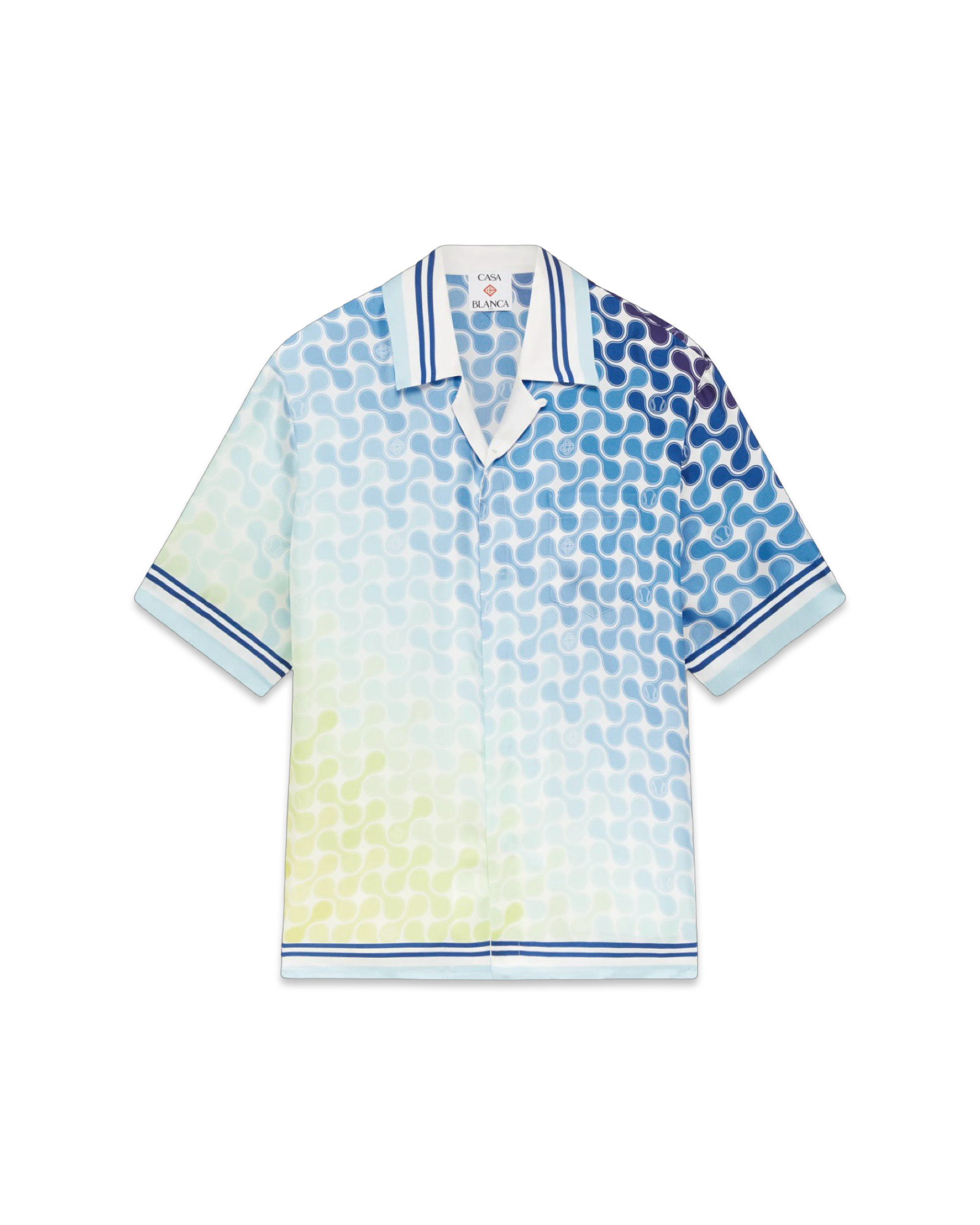 Casablanca Gradient Tennis’s Tile Short Sleeve Silk Shirt
