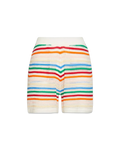 Casablanca Rainbow Striped Crochet Shorts