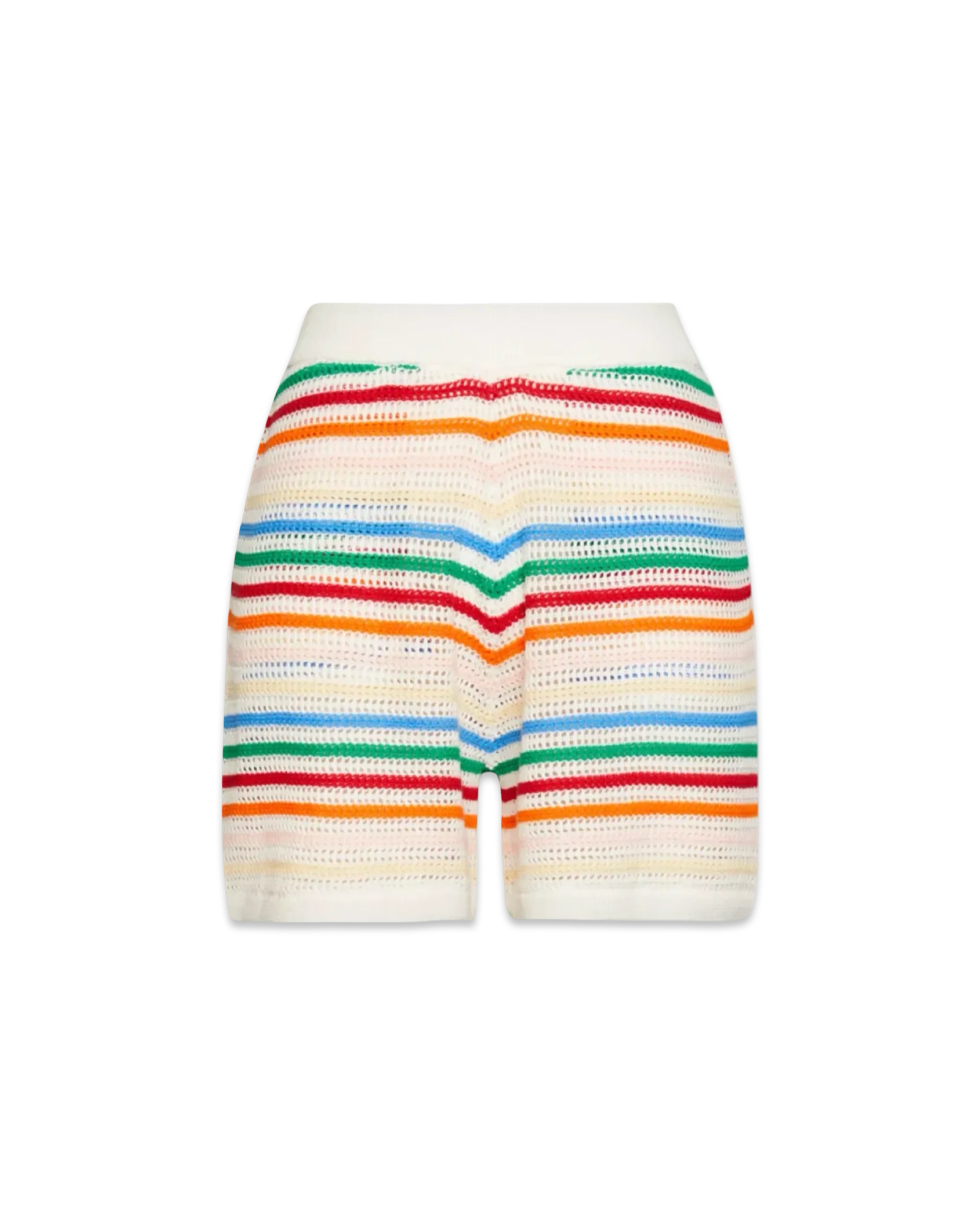 Casablanca Rainbow Striped Crochet Shorts