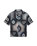 Casablanca Pearlescent Monogram Short Sleeve Denim Shirt