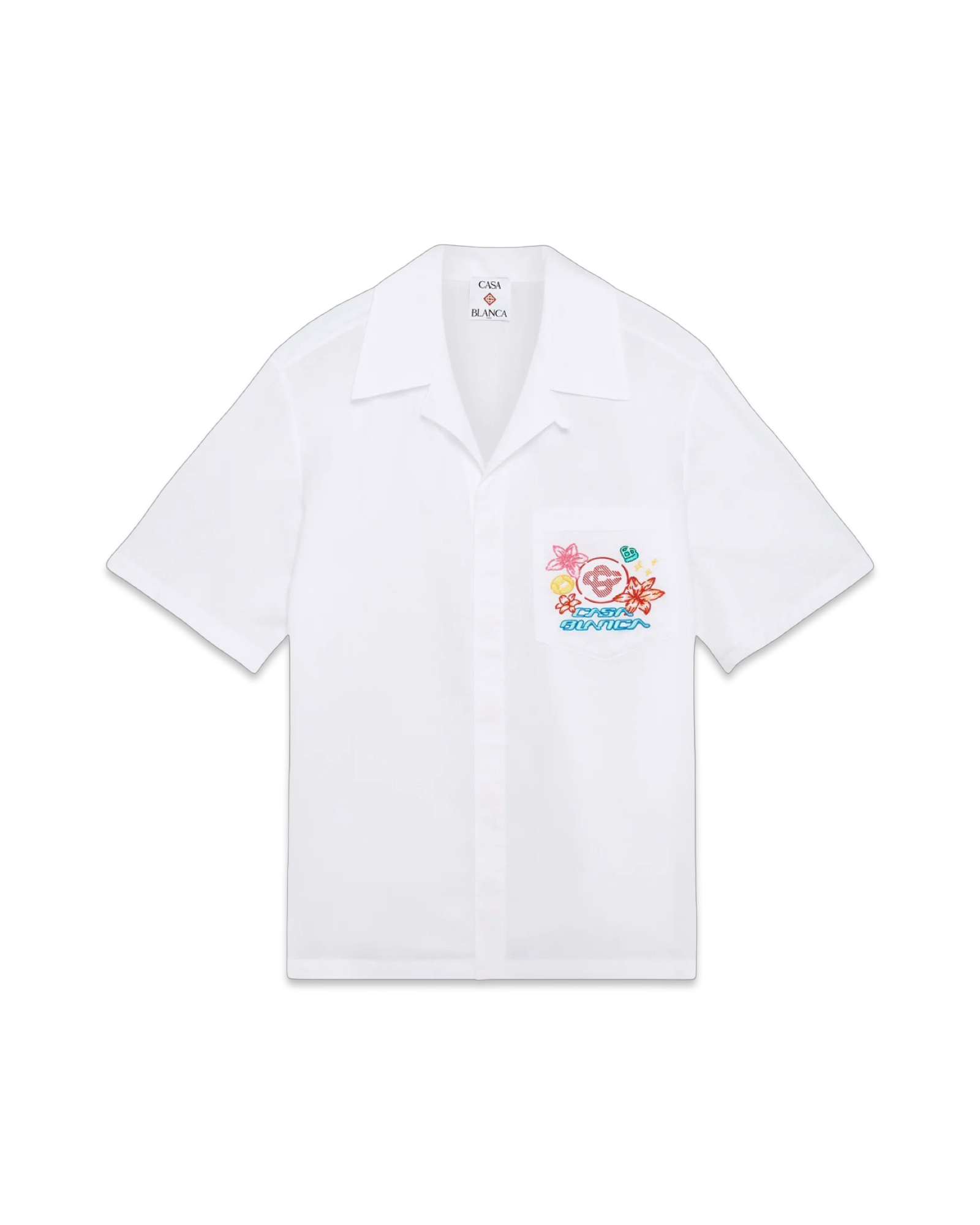 Casablanca Collage D’Icones Graphiques Embroidered Short Sleeve Shirt