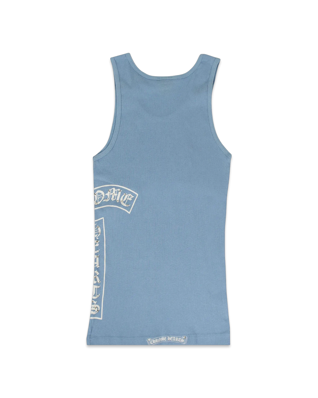 Chrome Hearts Ribbed Swarovski Crystal Side Logo Tank Top 'Light Blue'