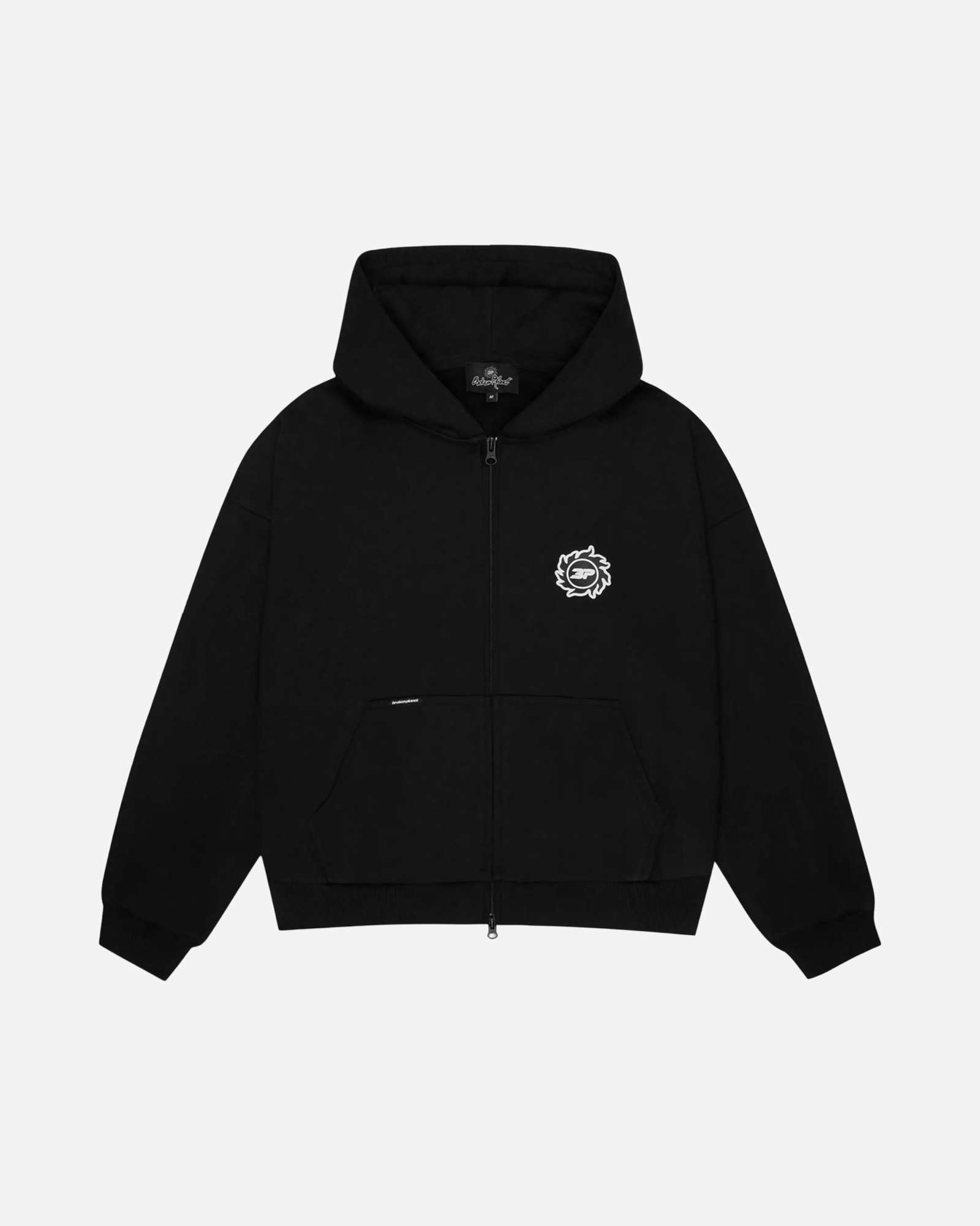 Broken Planet Sun Zip-Up Hoodie 'Midnight Black'