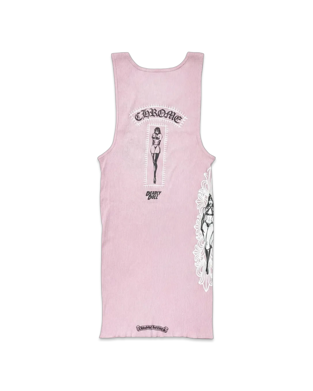 Chrome Hearts Pink T-Bar Script Rib Tank Top