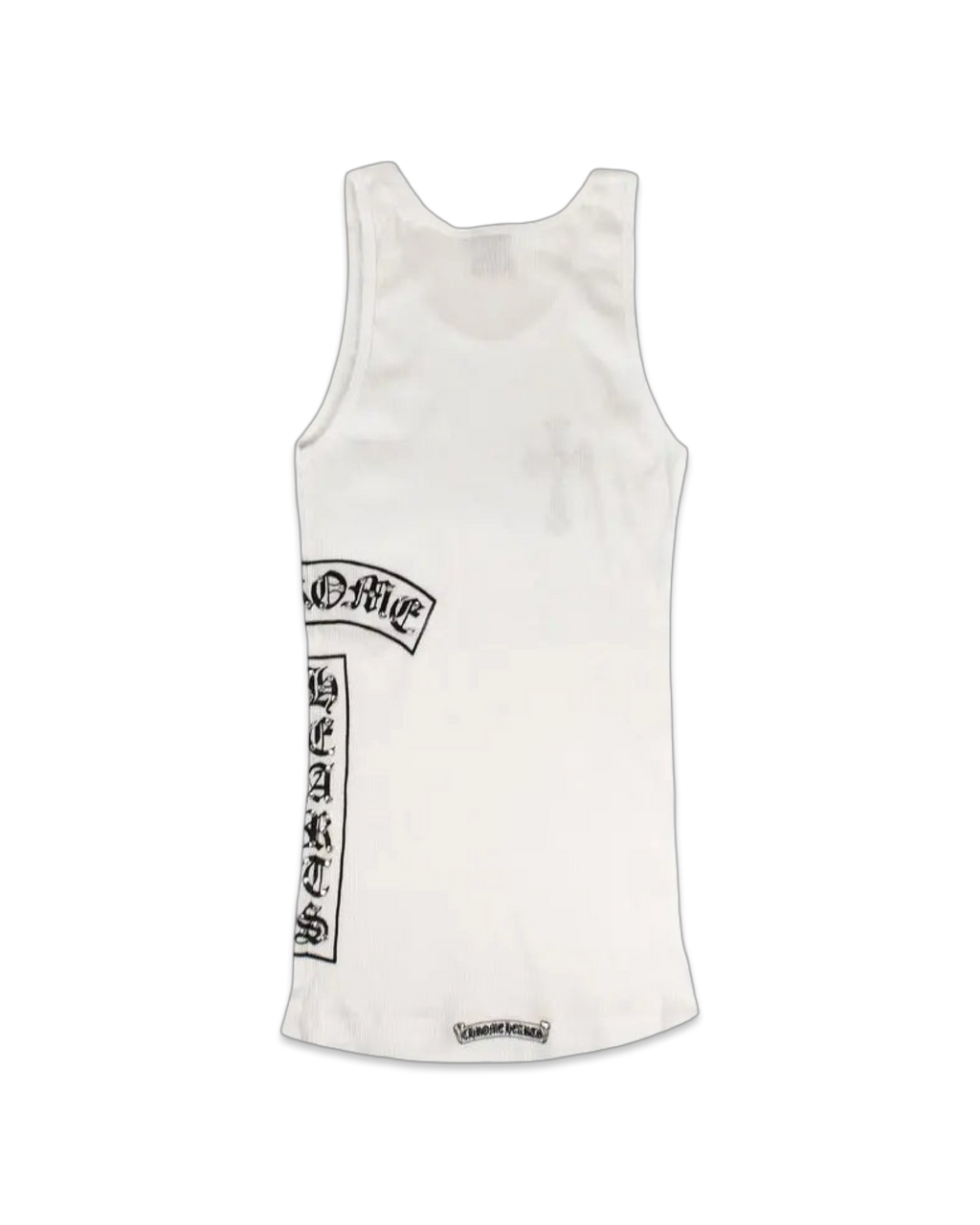 Chrome Hearts Ribbed Swarovski Crystal Side Logo Tank Top 'White'