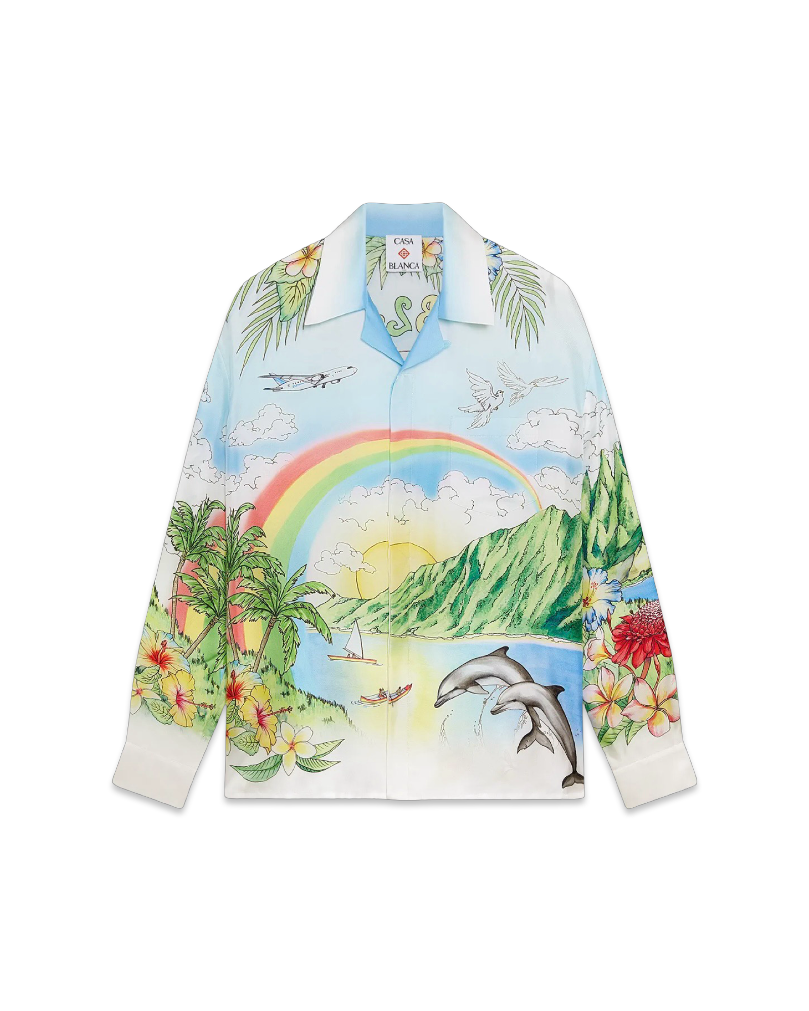 Casablanca Aloha Long Sleeve Silk Shirt