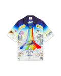 Casablanca Solid Grooves Short Sleeve Silk Shirt