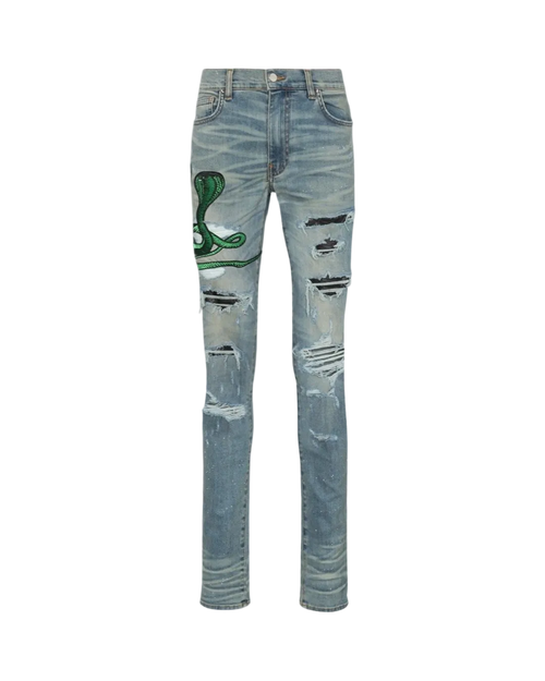 Amiri Snake Patch Embroidered Jeans