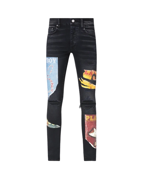 Amiri Denim Playboy Magazine Jeans Black