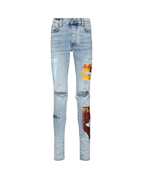 Amiri Denim Playboy Magazine Jeans Blue 