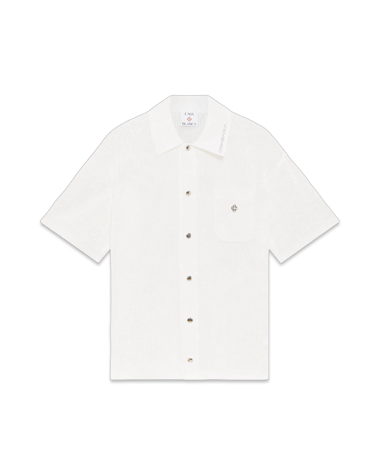 Casablanca White Short Sleeve Mesh Shirt