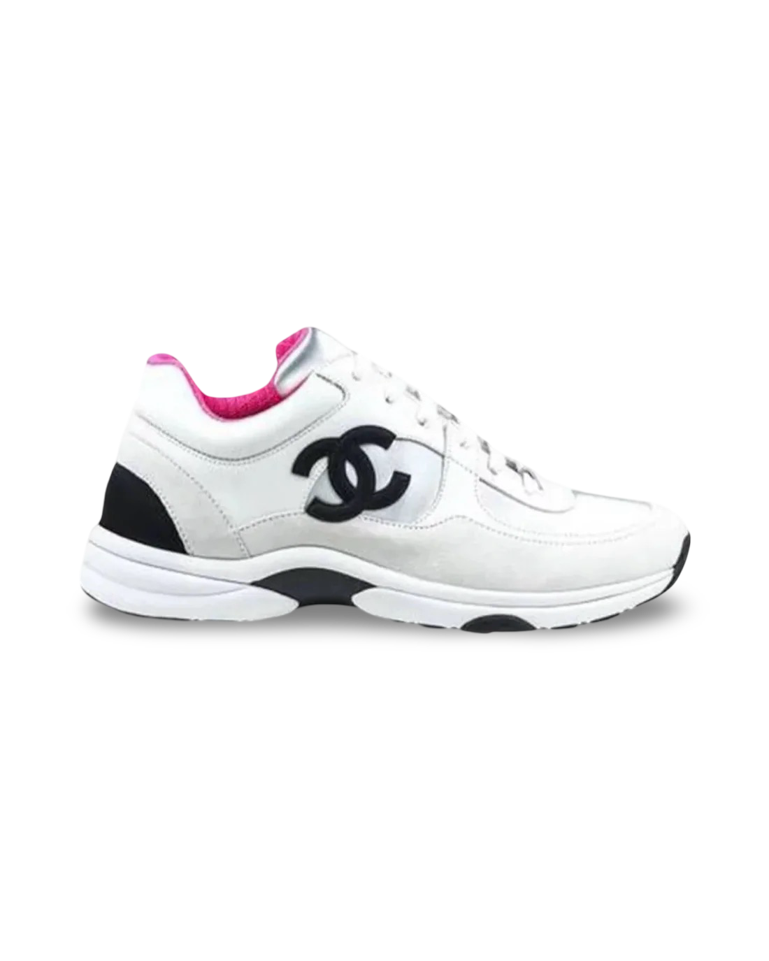 Chanel CC Logo Sneaker 'White Grey Pink'