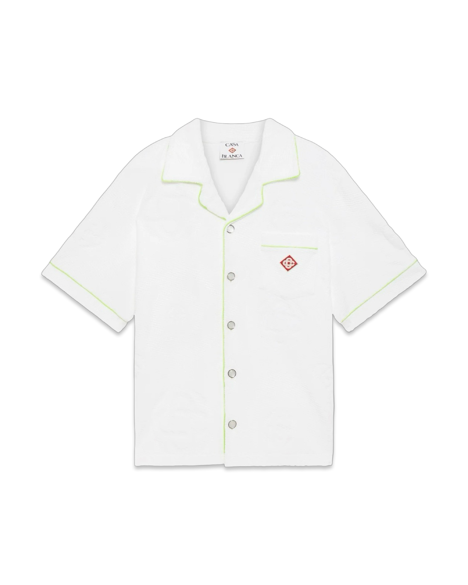Casablanca White Toweling Monogram Short Sleeve Shirt