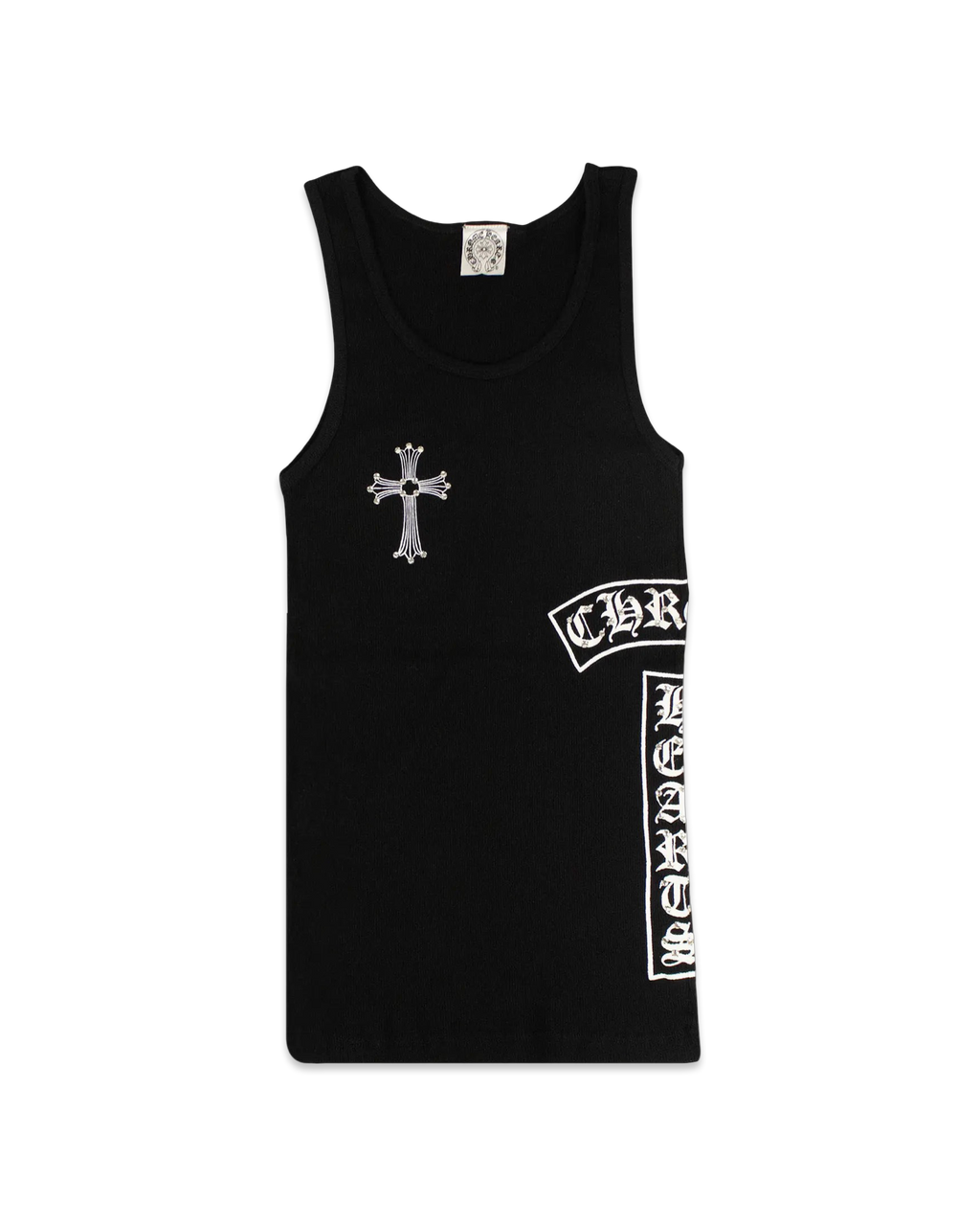 Chrome Hearts Ribbed Swarovski Crystal Side Logo Tank Top 'Black'