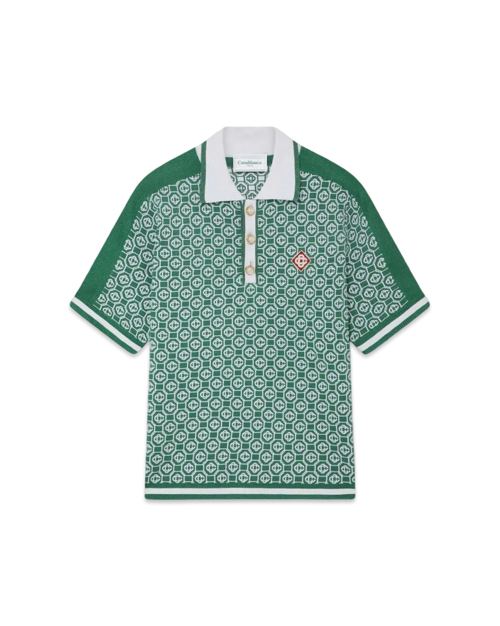 Casablanca Jacquard Monogram Polo Shirt