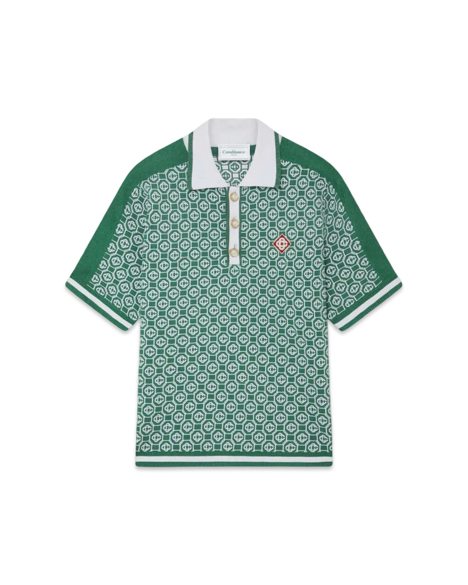 Casablanca Jacquard Monogram Polo Shirt