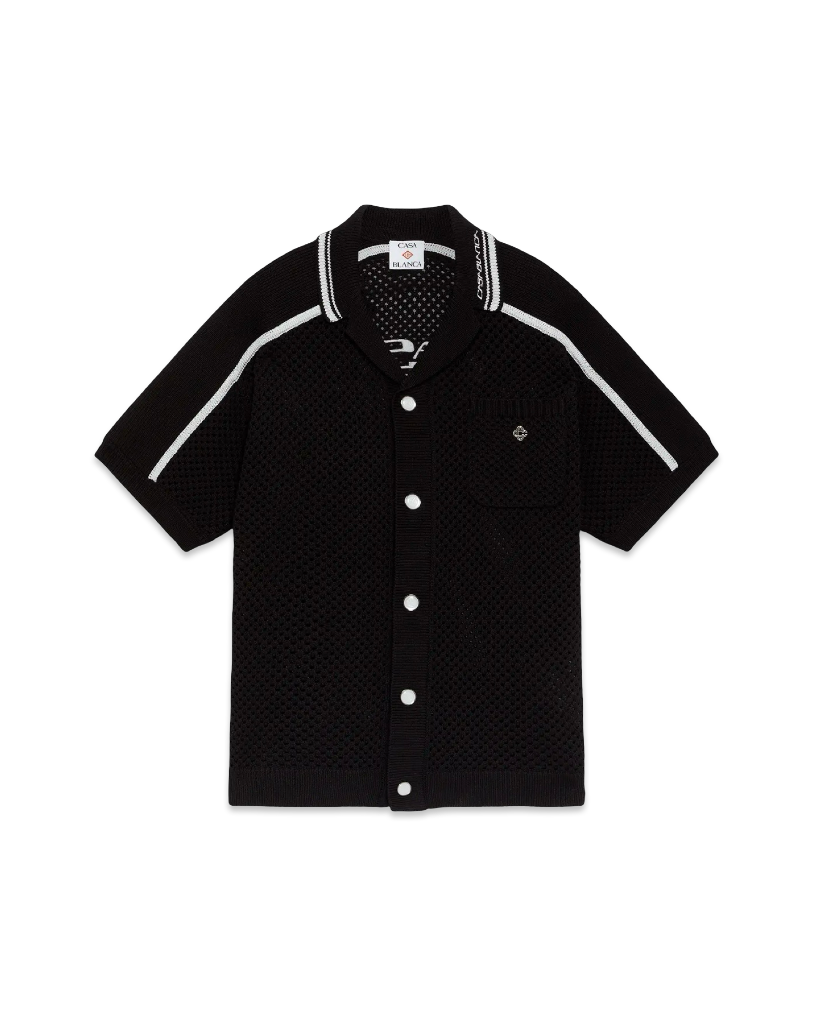 Casablanca Black Short Sleeve Mesh Shirt