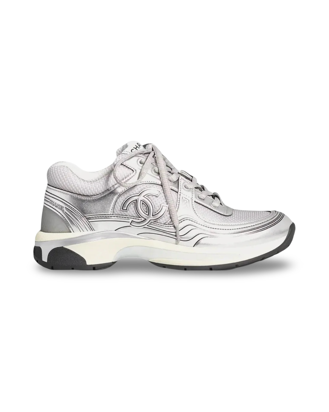 Chanel CC Logo Sneaker 'Light Grey Silvered'