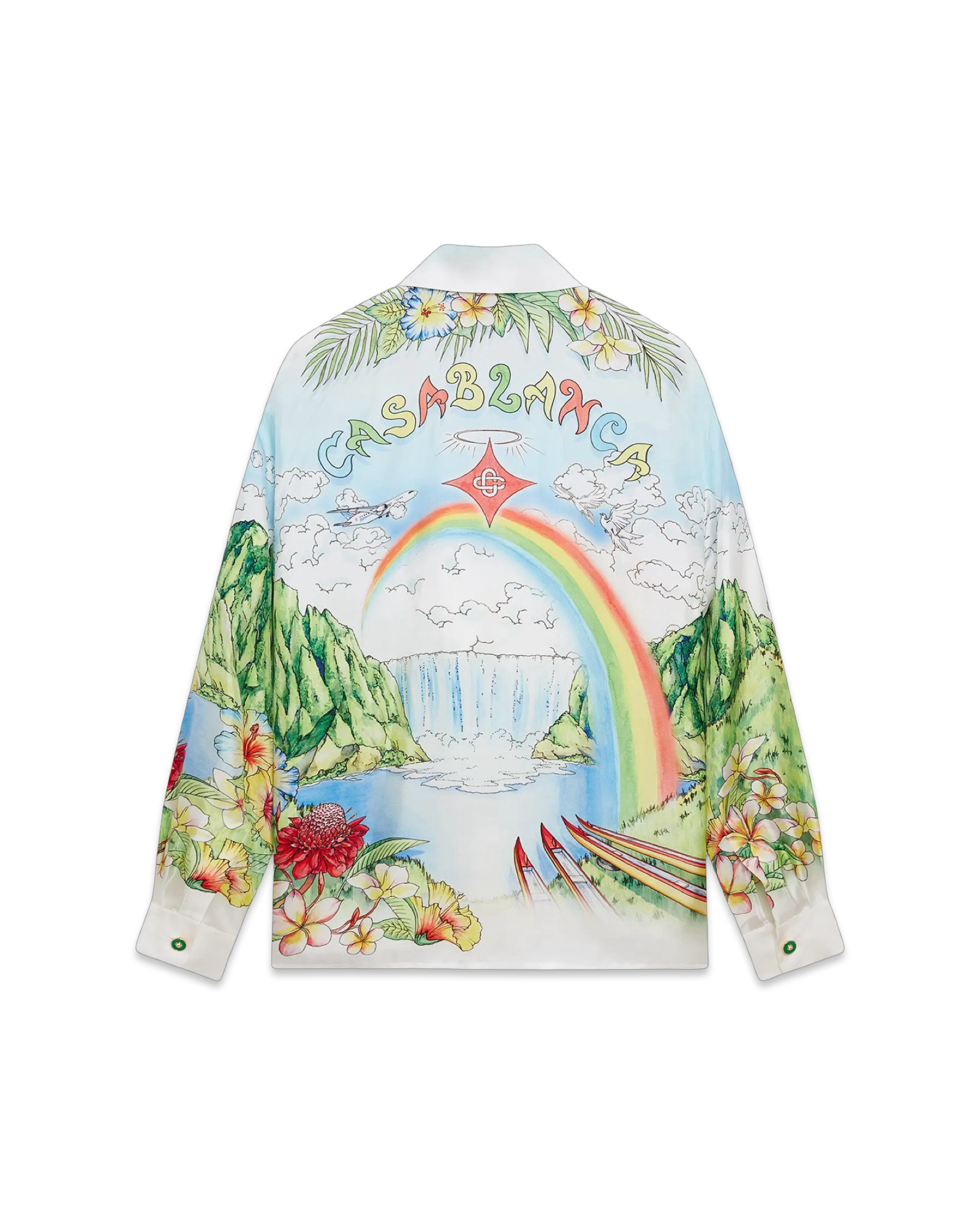 Casablanca Aloha Long Sleeve Silk Shirt