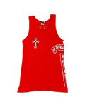Chrome Hearts Ribbed Swarovski Crystal Side Logo Tank Top 'Red'