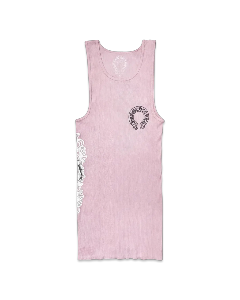 Chrome Hearts Pink T-Bar Script Rib Tank Top
