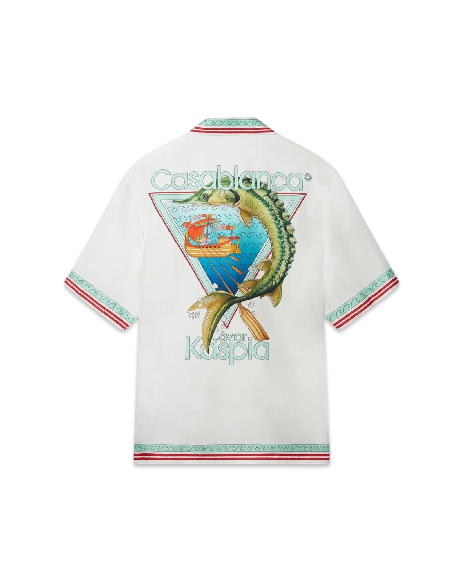 Casablanca Caviar Kaspia Cuban Collar Silk Shirt