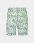 Fendi Motif Shorts In Green FF Linen - Creps City