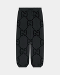 GG Flocked Print Cotton Fleece SweatTrousers - Creps City