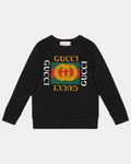 Gucci Crew Nick Logo Sweatshirt Black - Creps City