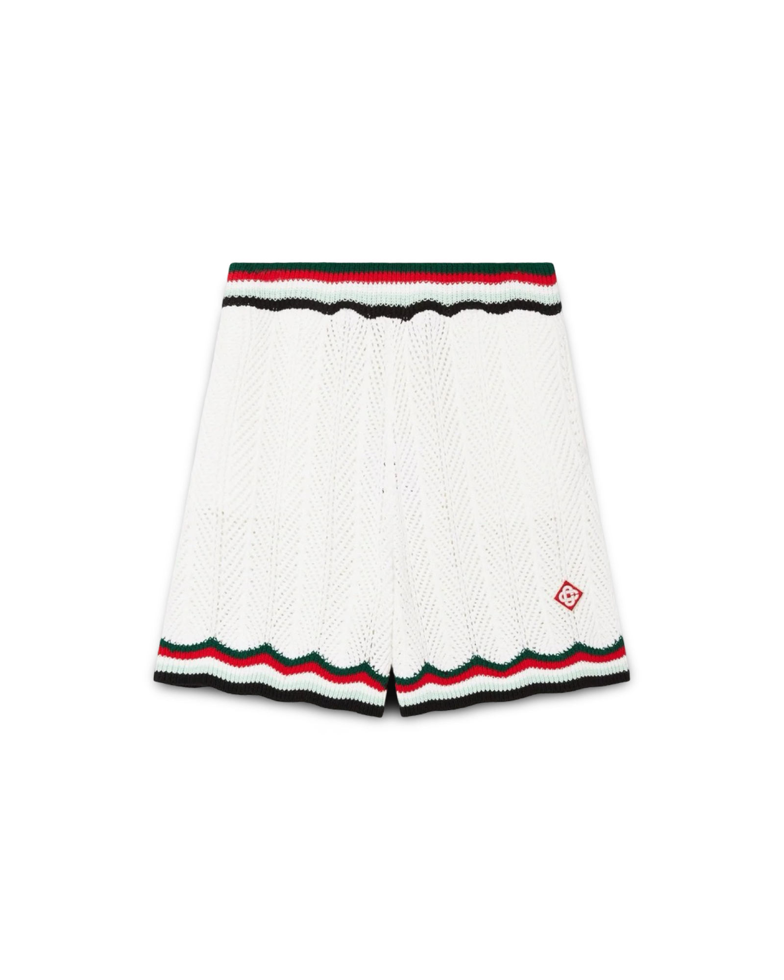 Casablanca Cotton Chevron Crochet Shorts