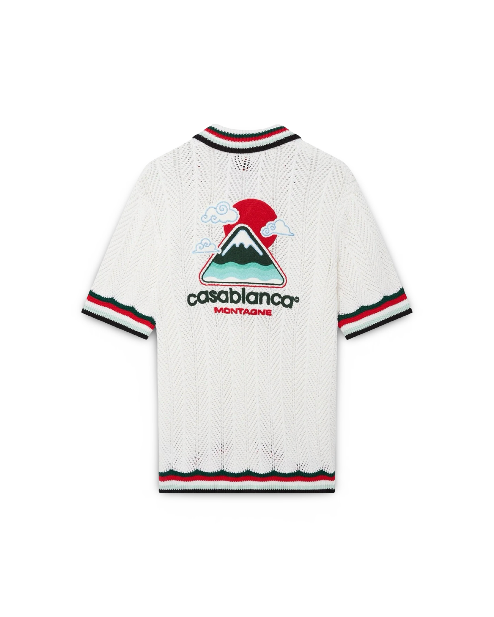 Casablanca Cotton Montagne Ondulee Short Sleeve Crochet Shirt