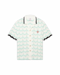 Casablanca Gradient Wave Cotton Crochet Short Sleeve Shirt