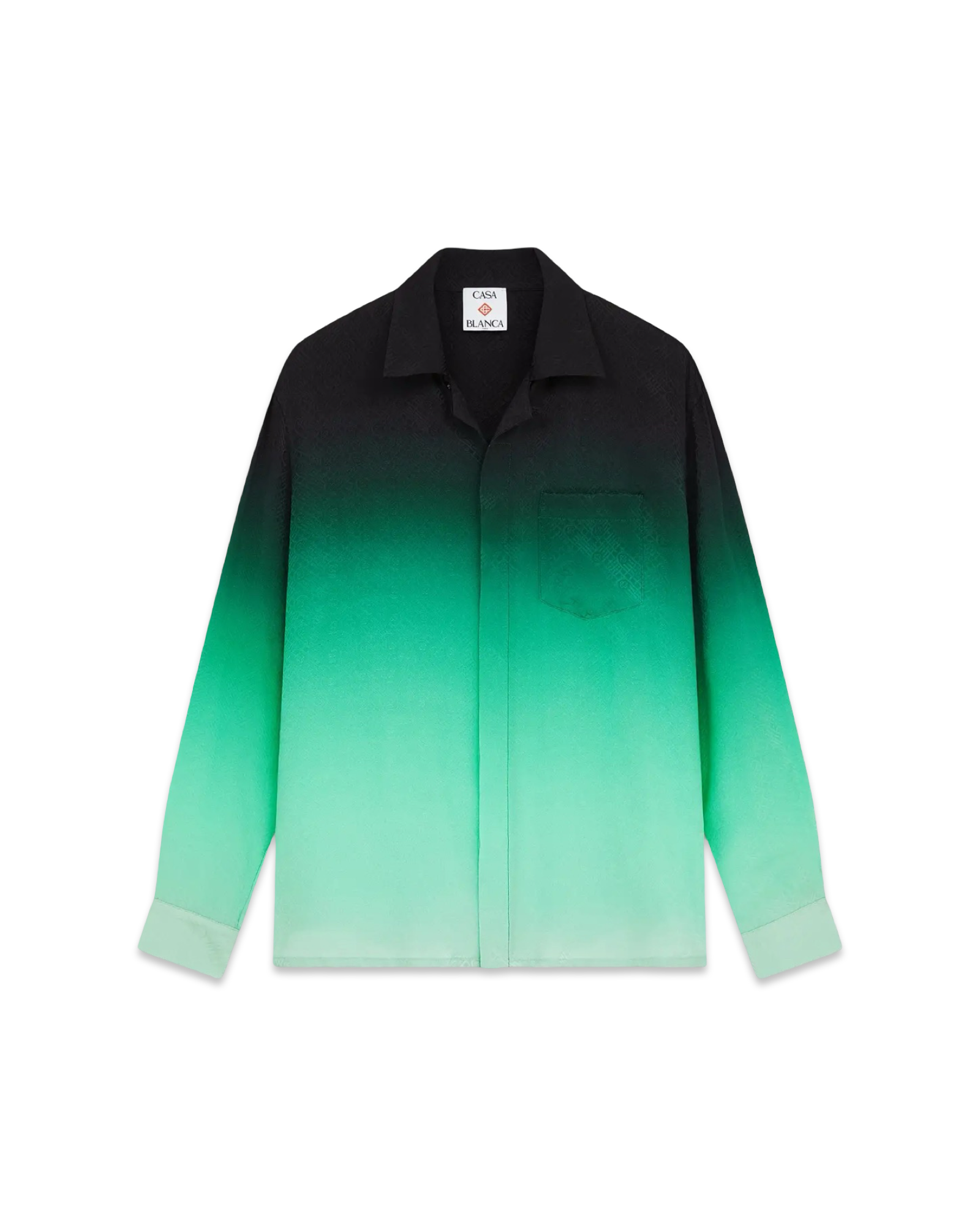 Casablanca Gradient Ping Pong Jacquard Long Sleeve Silk Shirt