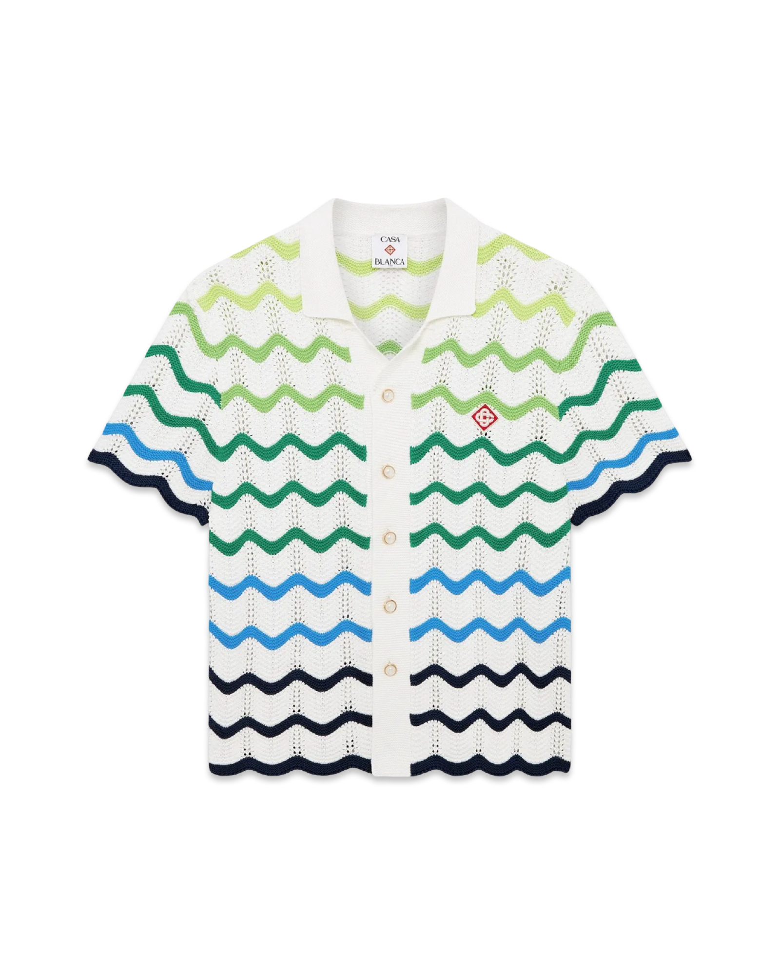 Casablanca Wave Short Sleeve Knitted Shirt